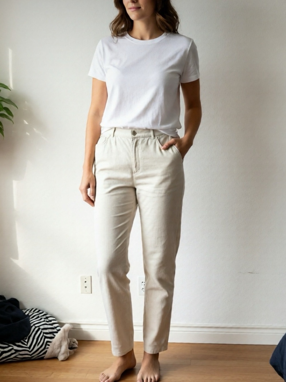 AG Classic High-Rise Cream Women’s Jeans